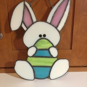 Stained glass Easter Bunny sun catcher